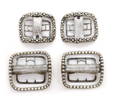 Lot 72 - Four pairs of George III silver shoe buckles