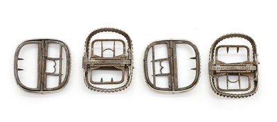 Lot 79 - Two pairs of George III silver shoe buckles