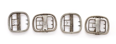 Lot 79 - Two pairs of George III silver shoe buckles