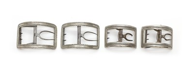 Lot 86 - Two pairs of George III silver shoe buckles