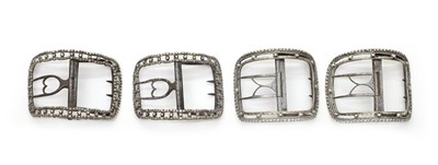 Lot 58 - Two pairs of George III silver shoe buckles