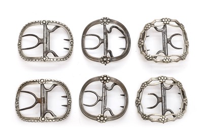 Lot 89 - Three pairs of George III silver shoe buckles