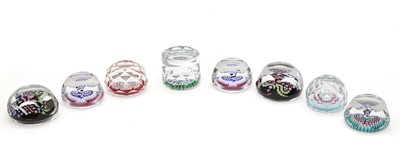 Lot 204 - A group of eight Whitefriars glass paperweights