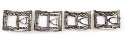 Lot 81 - Two pairs of George III silver belt buckles