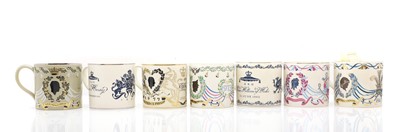 Lot 173 - A group of seven Wedgwood Royal commemorative mugs