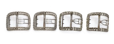 Lot 85 - Two pairs of George III silver shoe buckles