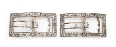 Lot 85 - Two pairs of George III silver shoe buckles