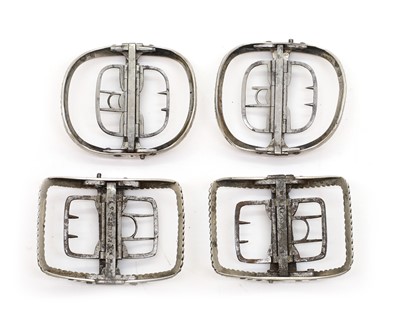 Lot 85 - Two pairs of George III silver shoe buckles