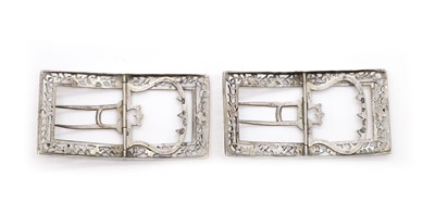 Lot 85 - Two pairs of George III silver shoe buckles