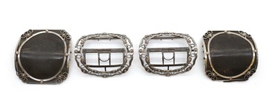 Lot 85 - Two pairs of George III silver shoe buckles