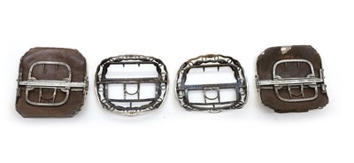 Lot 85 - Two pairs of George III silver shoe buckles