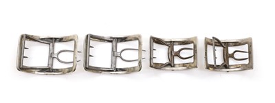 Lot 85 - Two pairs of George III silver shoe buckles