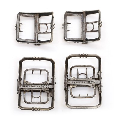 Lot 85 - Two pairs of George III silver shoe buckles