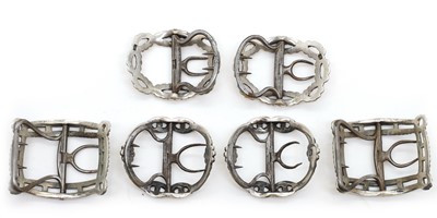 Lot 85 - Two pairs of George III silver shoe buckles