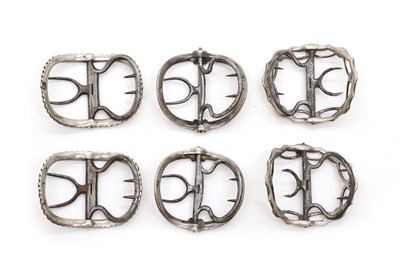 Lot 85 - Two pairs of George III silver shoe buckles