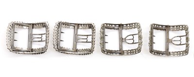 Lot 85 - Two pairs of George III silver shoe buckles