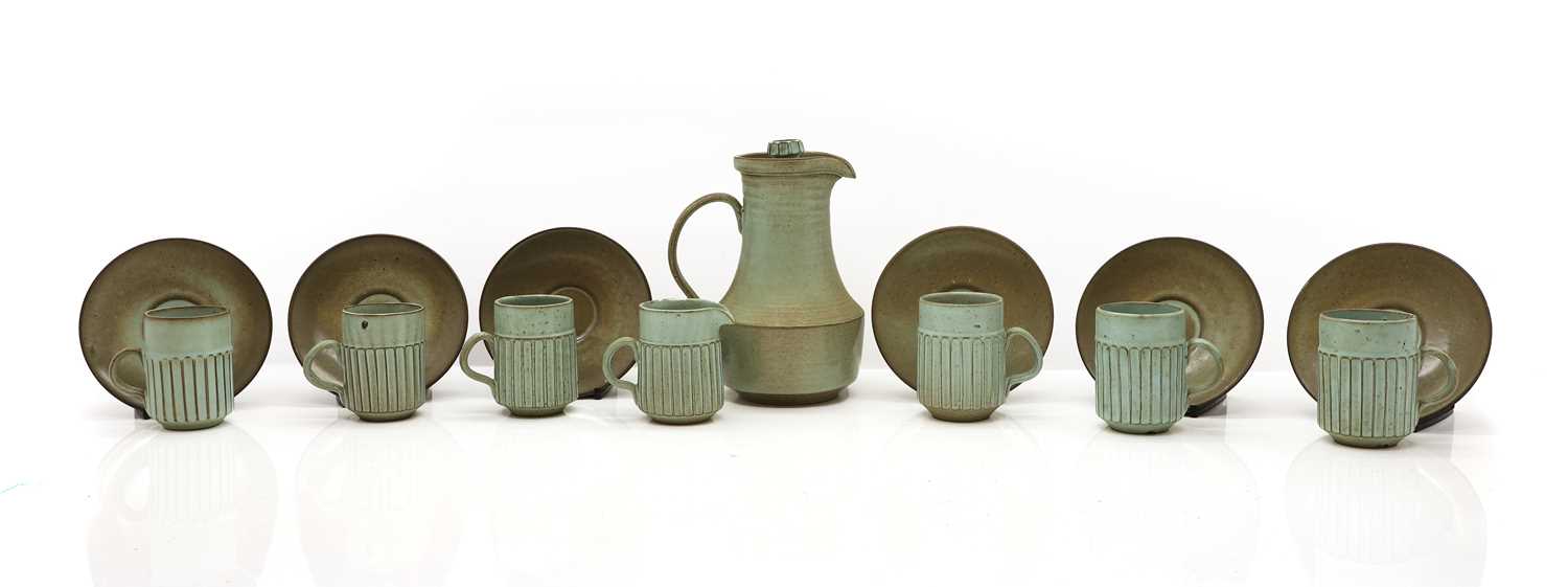 Lot 183 - A Poole Pottery New Stoneware coffee set