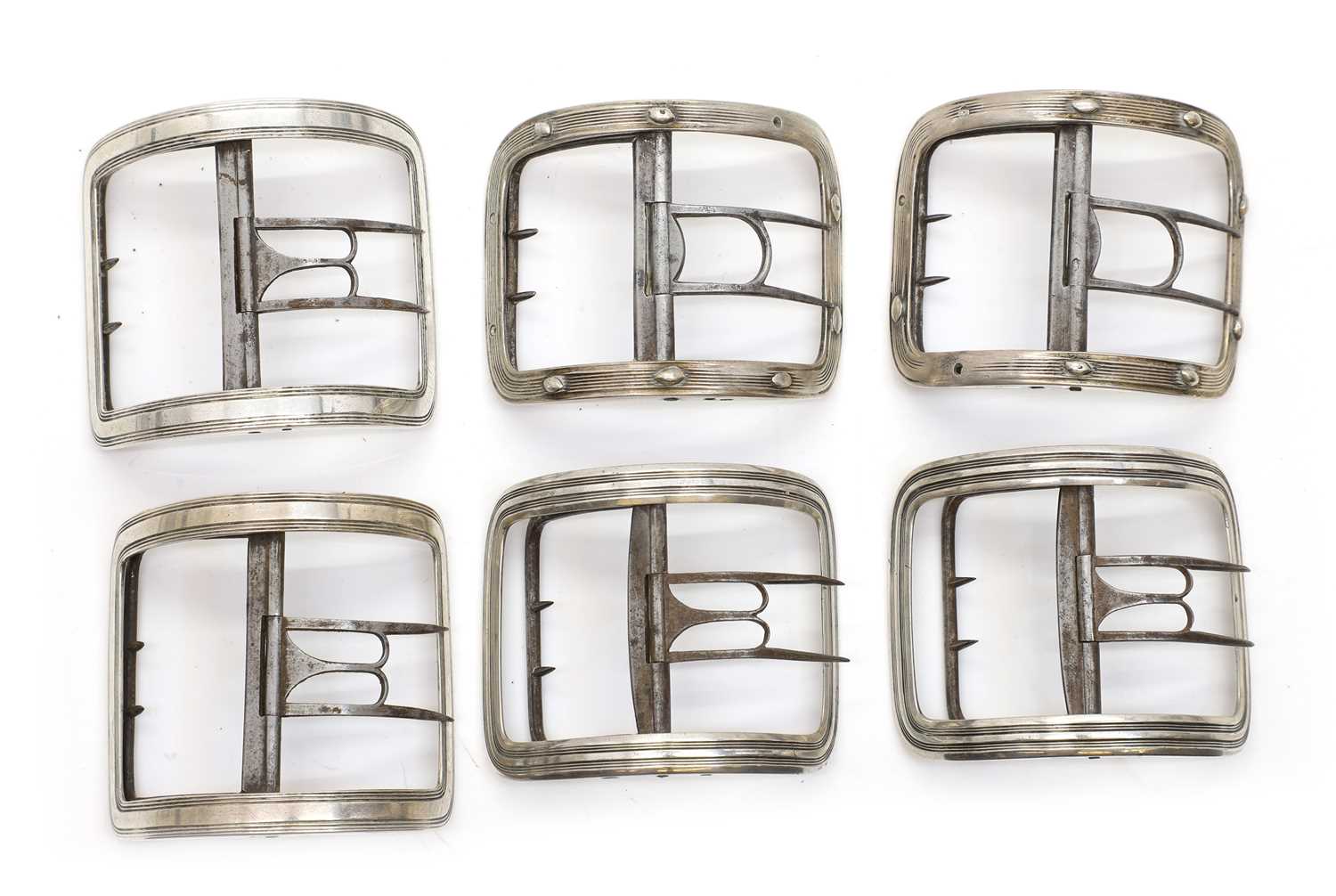 Lot 65 - Three pairs of George III silver shoe buckles