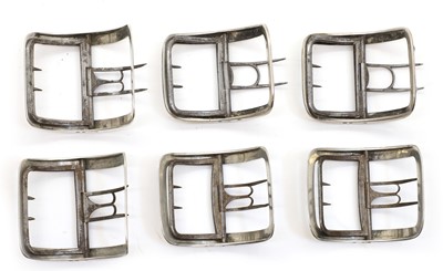 Lot 65 - Three pairs of George III silver shoe buckles