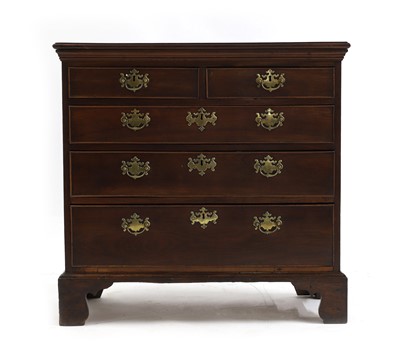 Lot 647 - A George III cherry chests of drawers