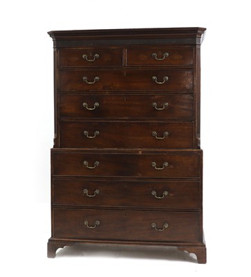 Lot 602 - A George III mahogany chest on chest