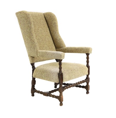 Lot 595 - A Jacobean walnut framed armchair