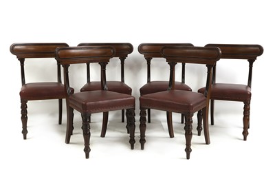 Lot 615 - A set of six Irish mahogany bar back dining chairs