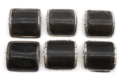 Lot 61 - Three pairs of Eley type silver shoe buckles