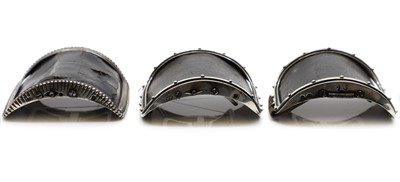 Lot 61 - Three pairs of Eley type silver shoe buckles