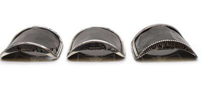 Lot 61 - Three pairs of Eley type silver shoe buckles
