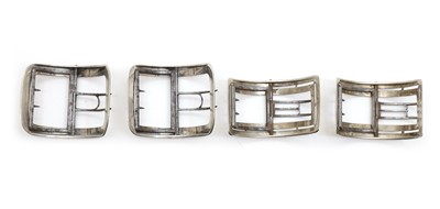 Lot 87 - Two pairs of George III silver shoe buckles