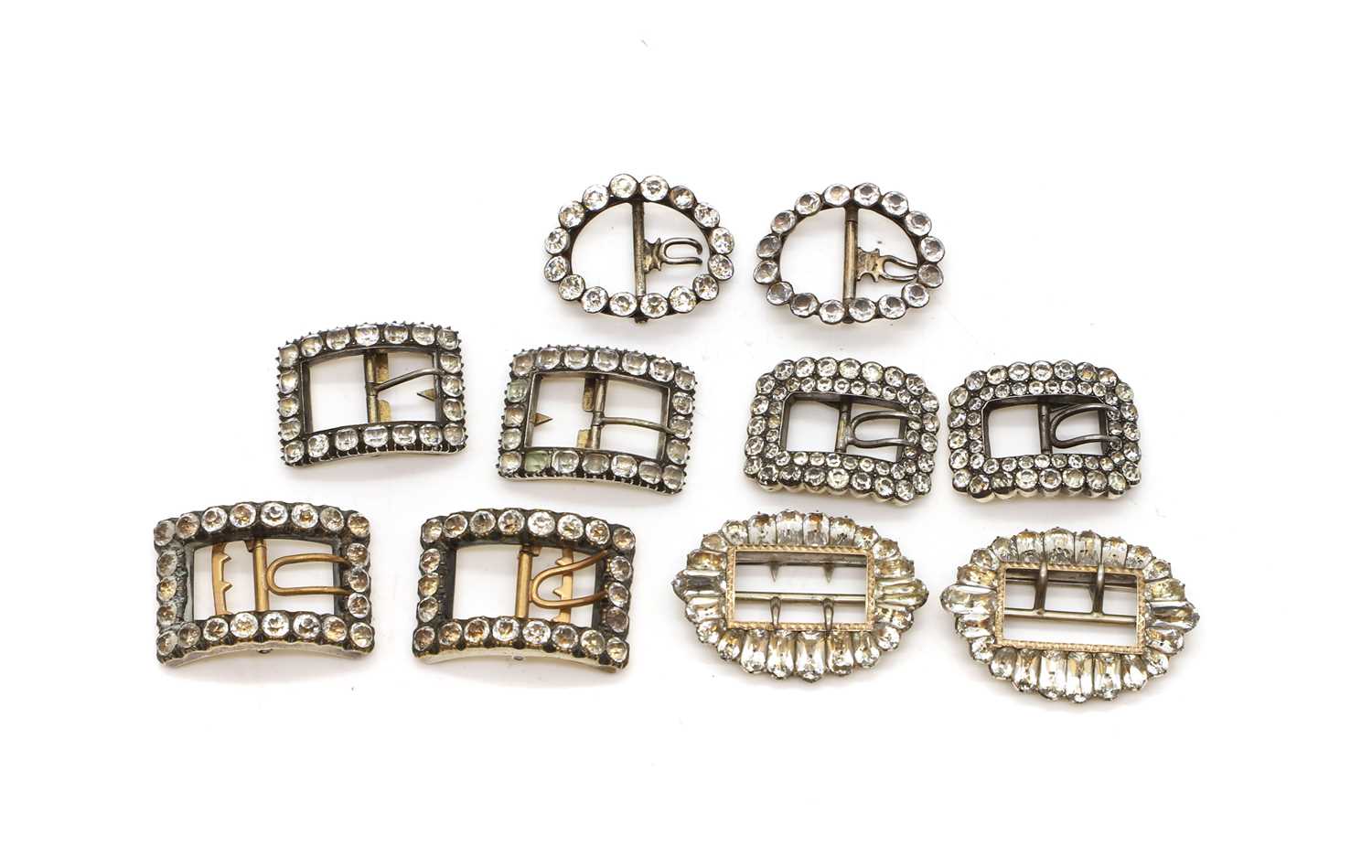 Lot 91 - Five pairs of miniature shoe buckles