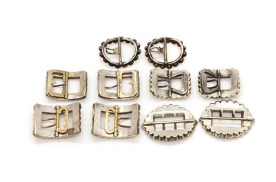 Lot 91 - Five pairs of miniature shoe buckles