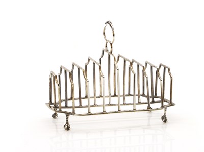 Lot 3 - A George III silver eight division toast rack