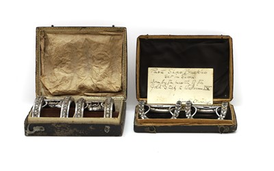 Lot 108 - Two cased sets of shoe buckles