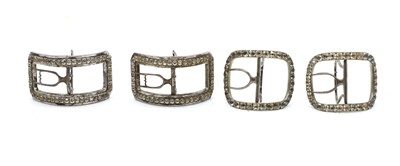 Lot 108 - Two cased sets of shoe buckles