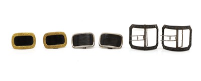 Lot 110 - Three cased pairs of shoe buckles