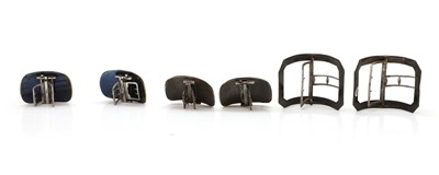 Lot 110 - Three cased pairs of shoe buckles