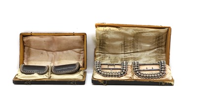 Lot 109 - Two cased pairs of silver shoe buckles