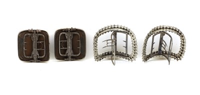 Lot 109 - Two cased pairs of silver shoe buckles