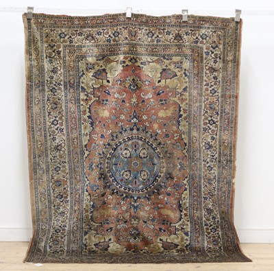 Lot 496 - A fine North-West Persian silk rug