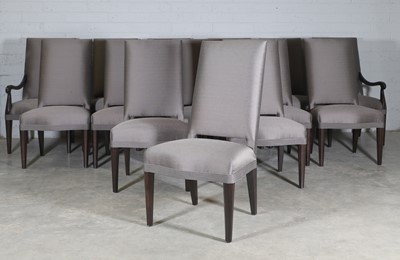 Lot 448 - A set of fourteen Donghia high-back dining chairs