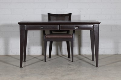 Lot 477 - A contemporary leather writing desk
