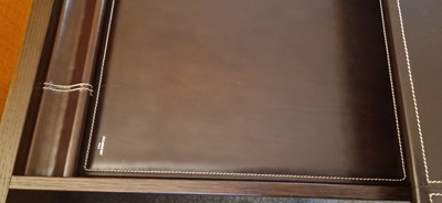 Lot 477 - A contemporary leather writing desk