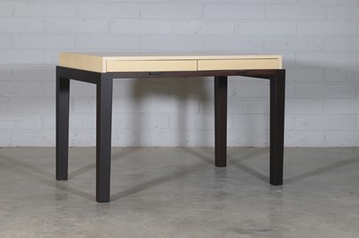 Lot 423 - A contemporary dark teak wood desk