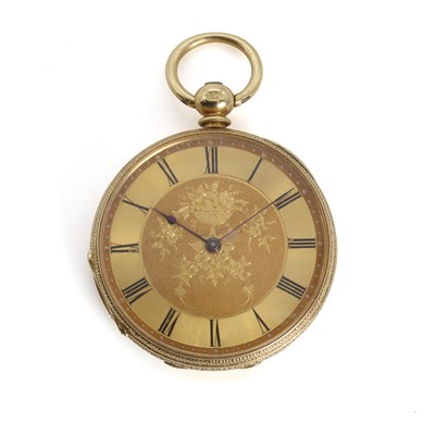 Lot 322 - An 18ct gold open faced key wind pocket watch