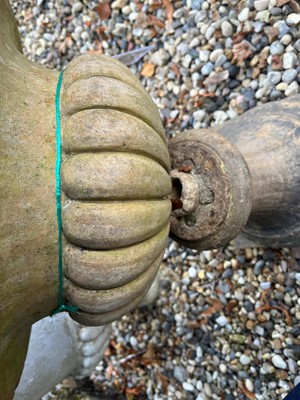 Lot 704 - A terracotta low garden urn
