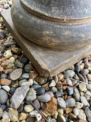 Lot 704 - A terracotta low garden urn