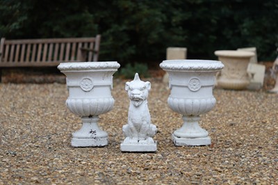 Lot 706 - A pair of painted garden urns