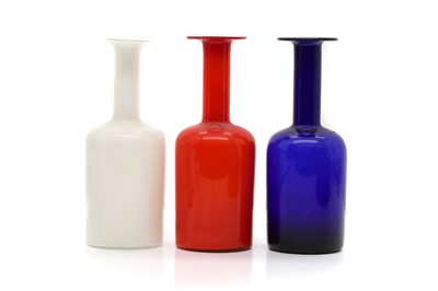 Lot 142 - Three Holmegaard 'Gulvvase' vases